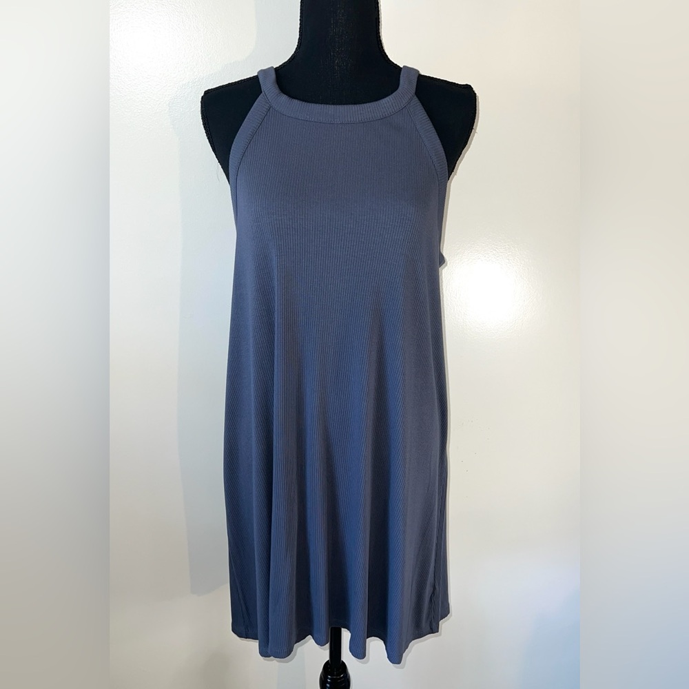GAP Racerback Mini Dress, Blue, Petite Large